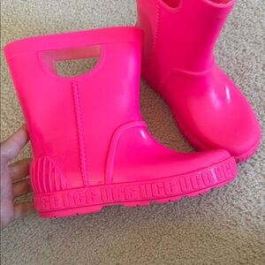 UGG Kids Neon Pink Rain Boots